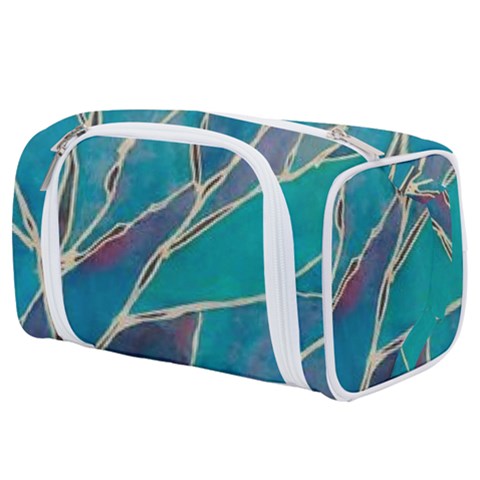 Aqua Batik, Abstract, Colorful Toiletries Pouch from ArtsNow.com