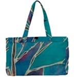 Aqua Batik, Abstract, Colorful Canvas Work Bag