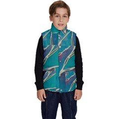 Aqua Batik, Abstract, Colorful Kid s Button Up Puffer Vest from ArtsNow.com