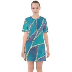 Sixties Short Sleeve Mini Dress 