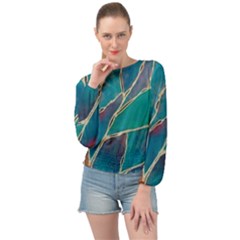 Banded Bottom Chiffon Top 