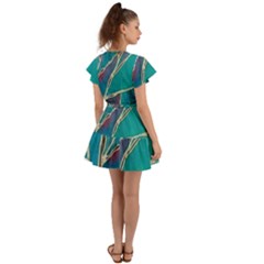 Flutter Sleeve Wrap Dress 