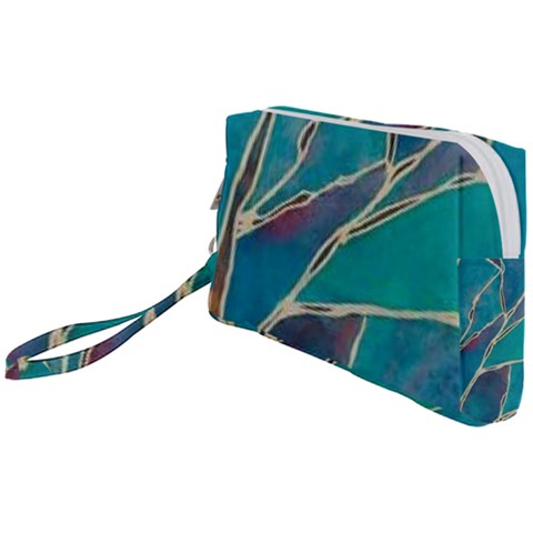 Aqua Batik, Abstract, Colorful Wristlet Pouch Bag (Small) from ArtsNow.com