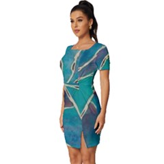 Fitted Knot Split End Bodycon Dress 