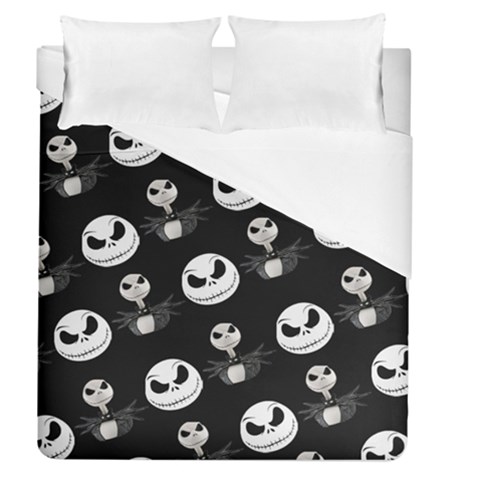 Jack Print, White, Before, Plain, Black, Simple, Christmas Duvet Cover (Queen Size) from ArtsNow.com