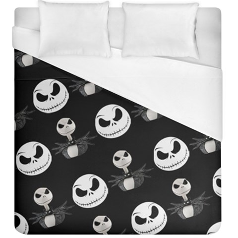 Jack Print, White, Before, Plain, Black, Simple, Christmas Duvet Cover (King Size) from ArtsNow.com