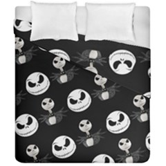 Jack Print, White, Before, Plain, Black, Simple, Christmas Duvet Cover Double Side (California King Size) from ArtsNow.com