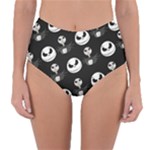 Jack Print, White, Before, Plain, Black, Simple, Christmas Reversible High-Waist Bikini Bottoms