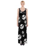 Jack Print, White, Before, Plain, Black, Simple, Christmas Thigh Split Maxi Dress