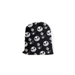 Jack Print, White, Before, Plain, Black, Simple, Christmas Drawstring Pouch (XS)