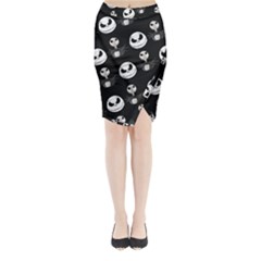 Jack Print, White, Before, Plain, Black, Simple, Christmas Midi Wrap Pencil Skirt from ArtsNow.com