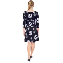 Quarter Sleeve Front Wrap Dress 