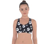 Jack Print, White, Before, Plain, Black, Simple, Christmas Cross String Back Sports Bra