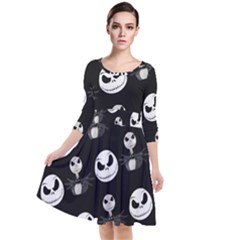 Quarter Sleeve Waist Band Dress 