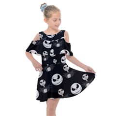 Kids  Shoulder Cutout Chiffon Dress 