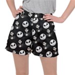 Jack Print, White, Before, Plain, Black, Simple, Christmas Women s Ripstop Shorts