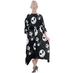 Quarter Sleeve Wrap Front Maxi Dress 