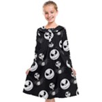 Jack Print, White, Before, Plain, Black, Simple, Christmas Kids  Midi Sailor Dress