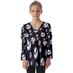 Kids  V Neck Casual Top 