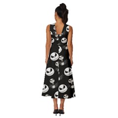 Sleeveless Cross Front Cocktail Midi Chiffon Dress 