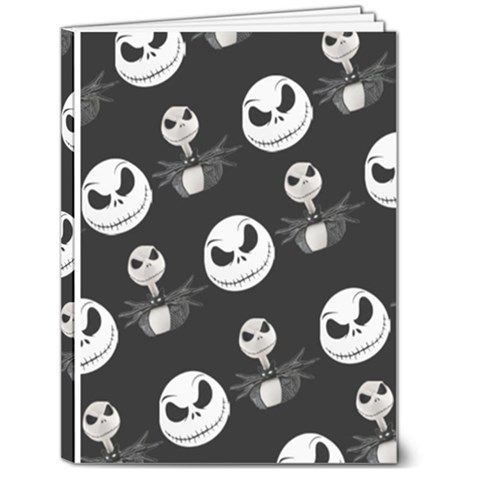 Jack Print, White, Before, Plain, Black, Simple, Christmas 6  x 8  Hardcover Notebook from ArtsNow.com