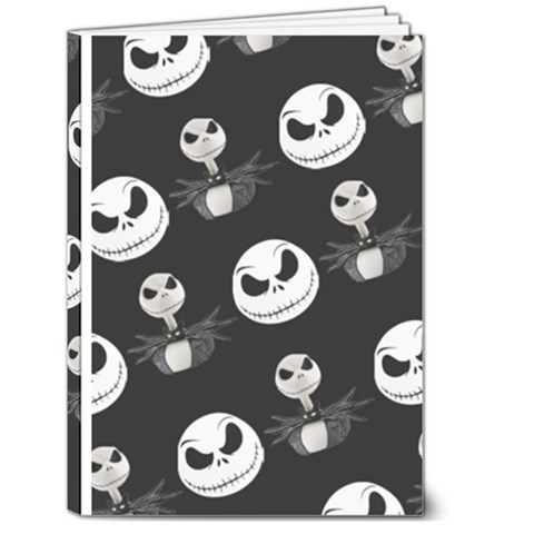 Jack Print, White, Before, Plain, Black, Simple, Christmas 5  x 7  Hardcover Notebook from ArtsNow.com