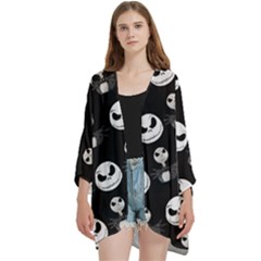 Open Front 3/4 Sleeve Batwing Chiffon Cardigan Kimono 