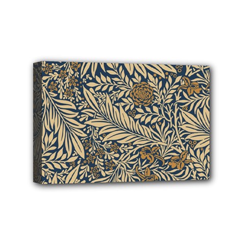 Brown Vintage Background Vintage Floral Pattern, Brown Mini Canvas 6  x 4  (Stretched) from ArtsNow.com