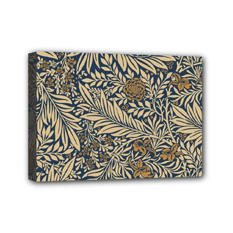 Brown Vintage Background Vintage Floral Pattern, Brown Mini Canvas 7  x 5  (Stretched) from ArtsNow.com