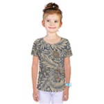 Brown Vintage Background Vintage Floral Pattern, Brown Kids  One Piece T-Shirt