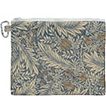 Brown Vintage Background Vintage Floral Pattern, Brown Canvas Cosmetic Bag (XXXL)