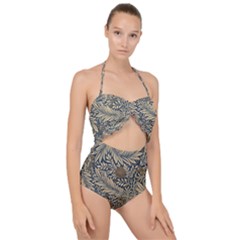 Scallop Top Cut Out Swimsuit 