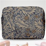 Brown Vintage Background Vintage Floral Pattern, Brown Make Up Pouch (Large)