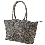 Brown Vintage Background Vintage Floral Pattern, Brown Canvas Shoulder Bag