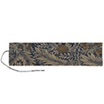 Brown Vintage Background Vintage Floral Pattern, Brown Roll Up Canvas Pencil Holder (L)