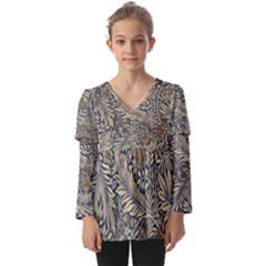 Kids  V Neck Casual Top 