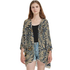 Open Front 3/4 Sleeve Batwing Chiffon Cardigan Kimono 