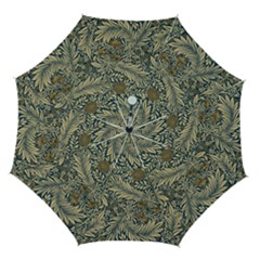 Brown Vintage Background Vintage Floral Pattern, Brown Automatic Folding Umbrella with Case (Medium) from ArtsNow.com