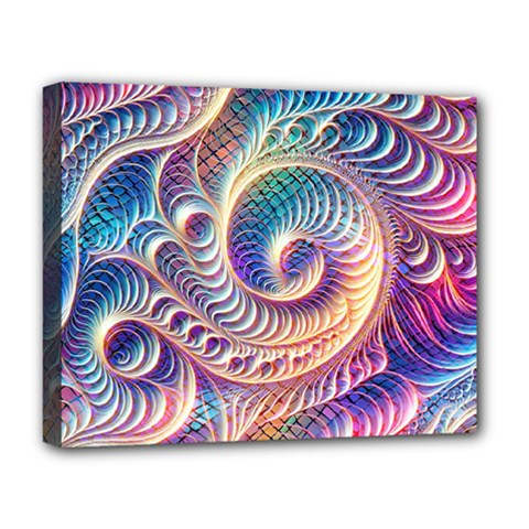 Abstract Fractal Art Swirl Pattern Deluxe Canvas 20  x 16  (Stretched) from ArtsNow.com