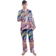 Men s Long Sleeve Satin Pajamas Set 