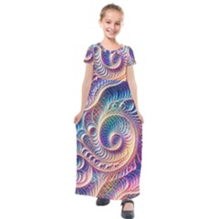 Kids  Short Sleeve Maxi Dress 