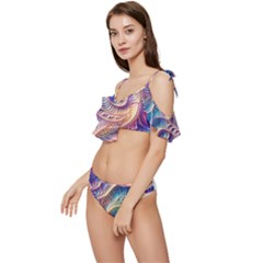 Ruffle Edge Tie Up Bikini Set	 