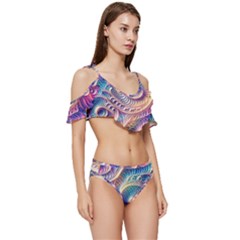 Ruffle Edge Tie Up Bikini Set	 