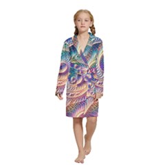 Abstract Fractal Art Swirl Pattern Kids  Long Sleeve Velvet Lounge Robe from ArtsNow.com