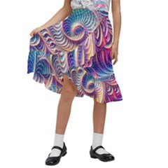 Kids  Ruffle Flared Wrap Midi Skirt 