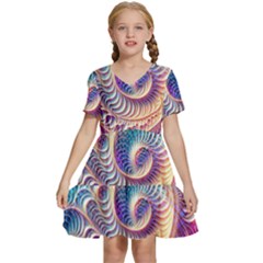 Kids  Short Sleeve Tiered Mini Dress 