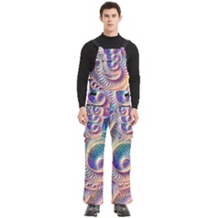 Abstract Fractal Art Swirl Pattern Men s Side Zip Front Pouch Ski And Snowboard Bib Pants	 from ArtsNow.com