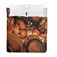 Candombe drums being tempered, montevideo, uruguay Duvet Cover Double Side (Full/ Double Size) from ArtsNow.com