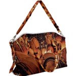 Candombe drums being tempered, montevideo, uruguay Canvas Crossbody Bag