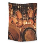 Candombe drums being tempered, montevideo, uruguay Medium Tapestry